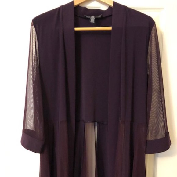 R & M Collection Mesh Topper Jacket Eggplant size 14 - Picture 1 of 6